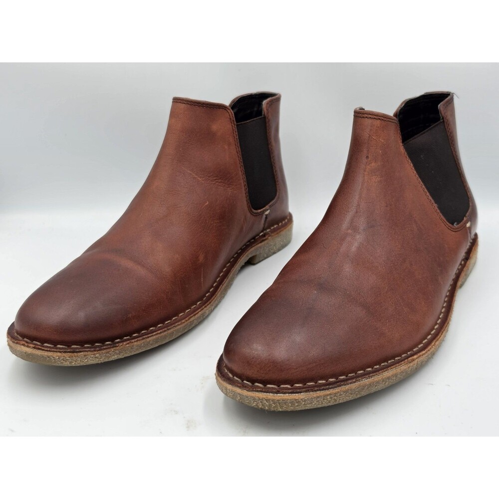 Kenneth Cole Reaction BROWN LEATHER Chelsea Boots Slip On Mens Size 11
